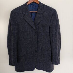 Canali Cashmere Lana Blazer 40R Gray Birdsview Classic Old Money Office Wool
